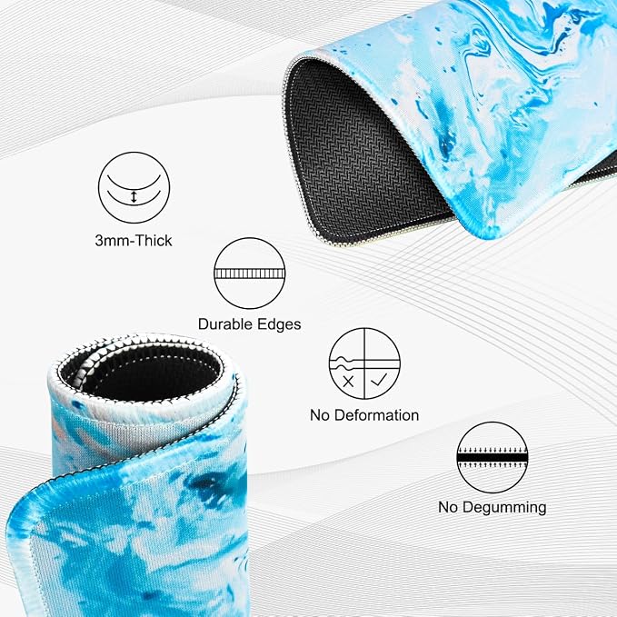 JIKIOU 3 Pack Mouse Pad with Stitched Edge, Portable Size-10.2x8.3in Blue | - Image 3