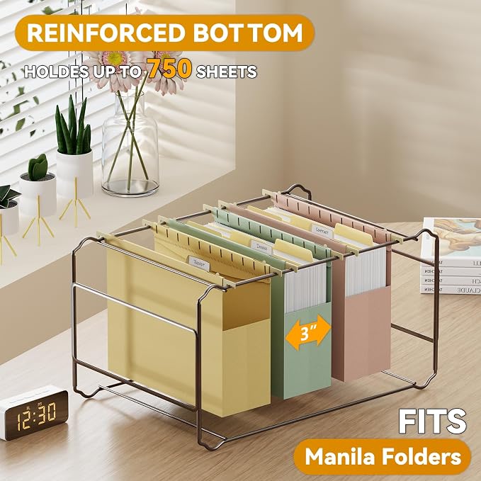 Extra Capacity Hanging File Folders Letter Size, Plastic Filing Cabinet Folders - Image 4