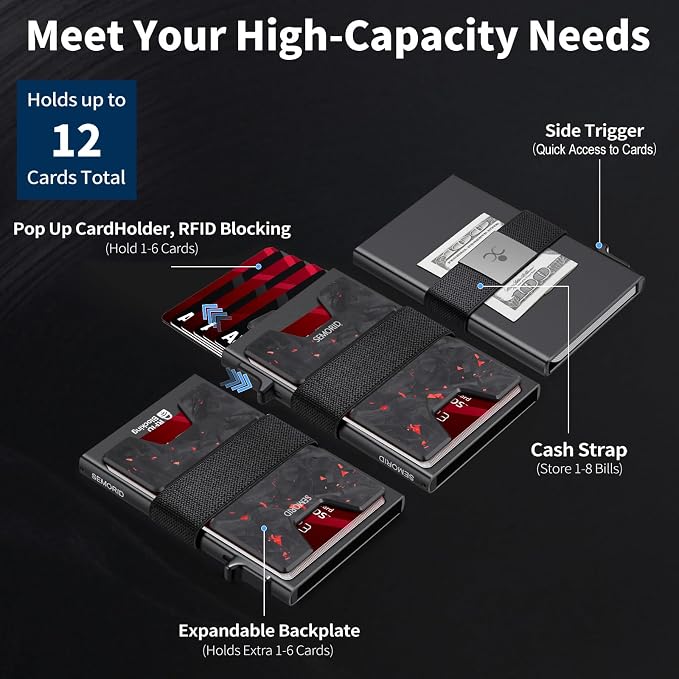 SEMORID Slim Wallet for Men, Minimalist RFID Blocking Mens Card Wallet - Image 2