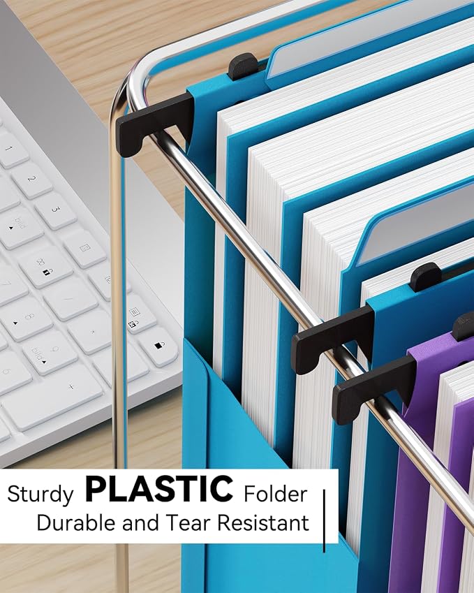 Ansook Plastic Hanging File Folders Letter Size, Expandable 4 Inch File Folders - Image 2