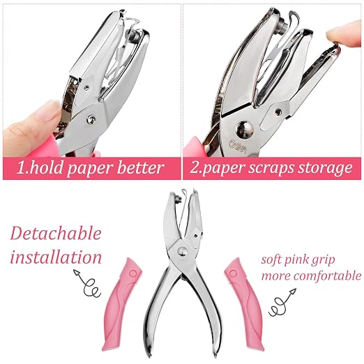 Zonon 3 Pcs Hole Punch Shapes Single Hole Paper Punchers - Image 3