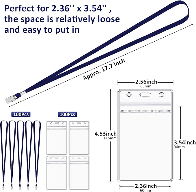 Marspark 200 Pcs ID Badge Holder - Image 2