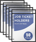 Heavy Duty Dry Erase Pockets 9x12, Job Ticket Holders 50 Pack Plastic Paper by Viehatta