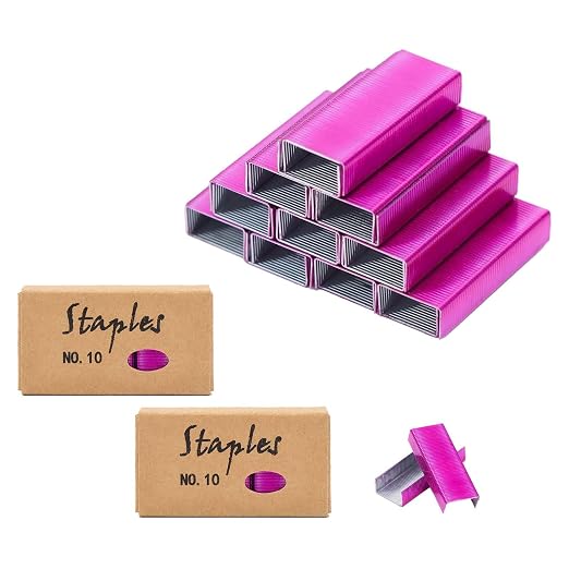 Rose Red No.10 Staples Mini Staple Refill 1000/Box 2 Boxes/Pack 2000 Count #10 by MEIYITIAN
