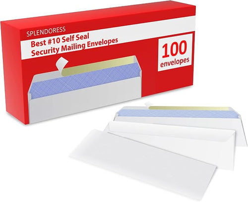 #10 Envelopes Letter Size Self Seal | 100 Business Mailing Security Peel and - Image 2