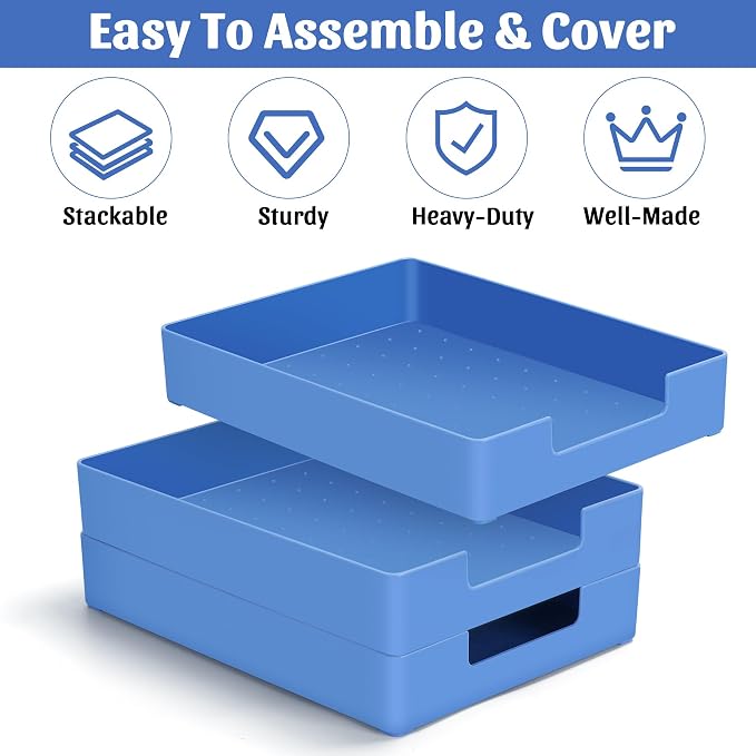 Letter-Size Tray Desk Letter Tray Paper Tray, Sturdy Heavy-Duty Plastic Printer - Image 6