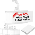 Plastic Wire Shelf Label Holder, Reusable Shelf Tags by NuBliss