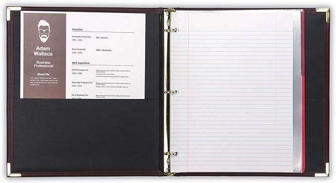 Samsill Classic Collection Leather 3 Ring Binder, Executive Presentation - Image 2