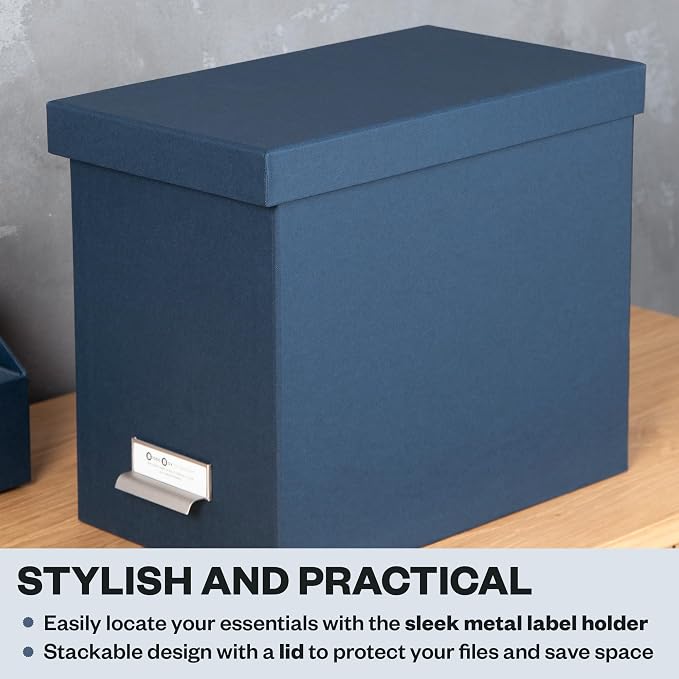 Bigso John Fiberboard Label Frame Desktop File Storage Box - Image 5