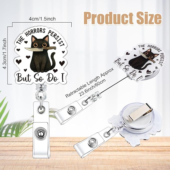Feifeiya 24 Pcs Funny Badge Reel Nurse Cute Retractable Name ID Clip Badge - Image 2