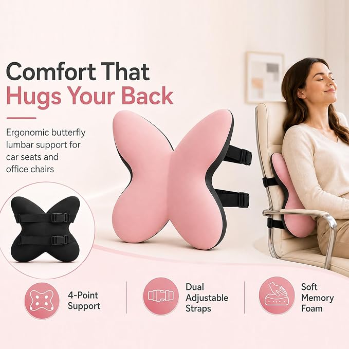 Memory Foam Lumbar Support Pillow, Back Support - Image 4