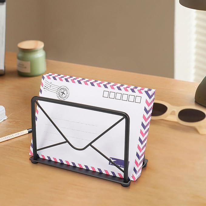 Modern Mail Holder for Home Office, Metal Letter Organizer Sorter for Desk - Image 6
