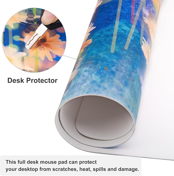 QiyI Large Desk Pad, Waterproof PU Leather Mouse Pad - Image 3