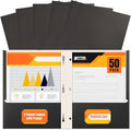 Better Office Products Black Paper 2 Pocket Folders by BetterOfficeProducts