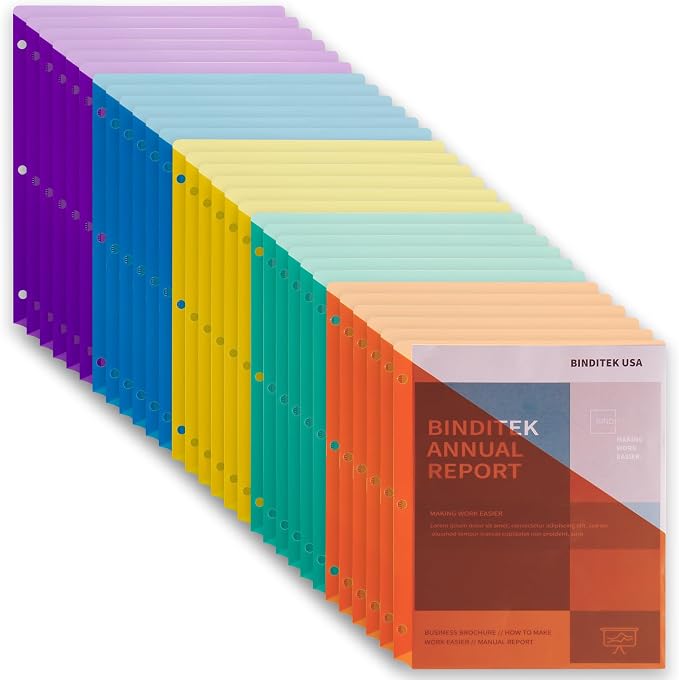 Binditek 30 Pack Poly Slash File Jackets by Binditek