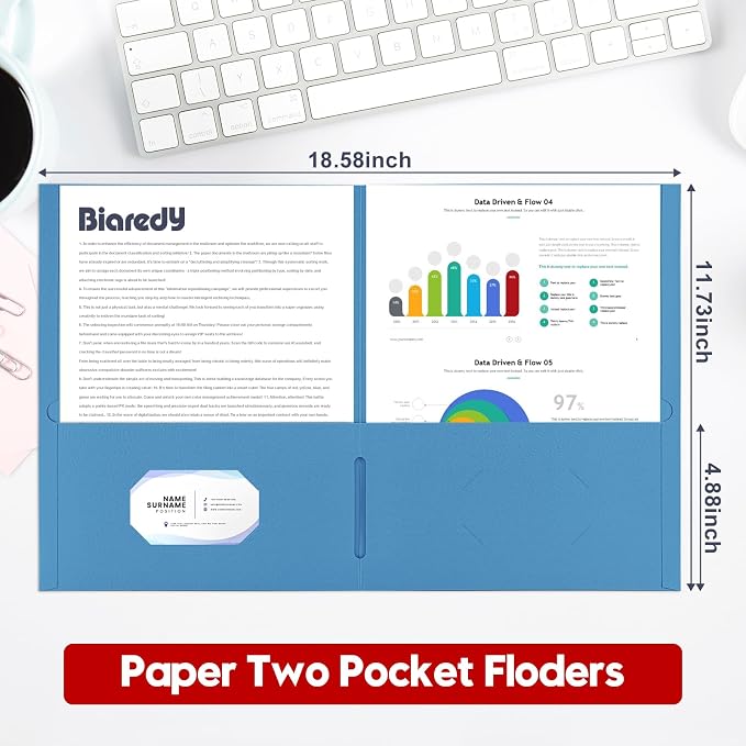 Two Pocket Folders, 125 Pack Bulk Letter Size 8.5" x 11" Folders - Image 5