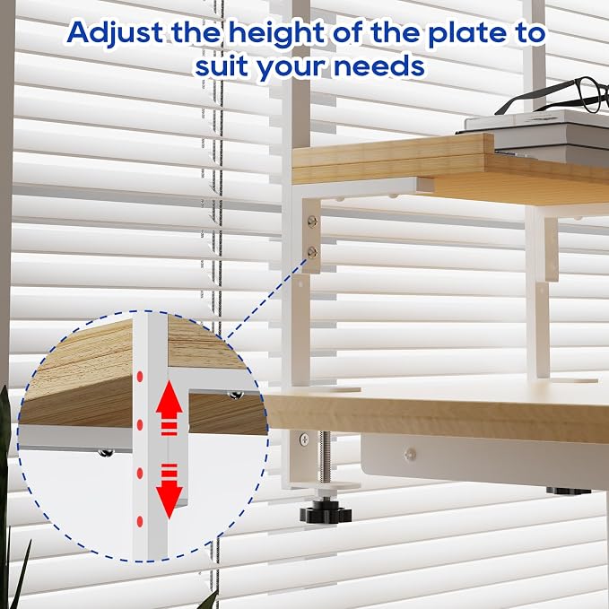 Clamp On Desk Shelf 2-Tier, 12.5 inch Wood Shelving Unit - Image 6