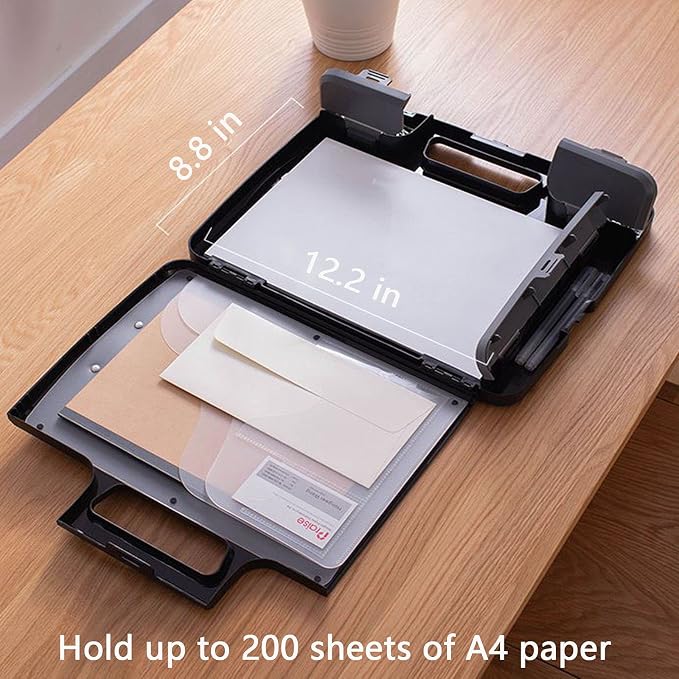 Portable Clipboard Folder with Storage, Plastic Storage Case with Side-Opening - Image 5