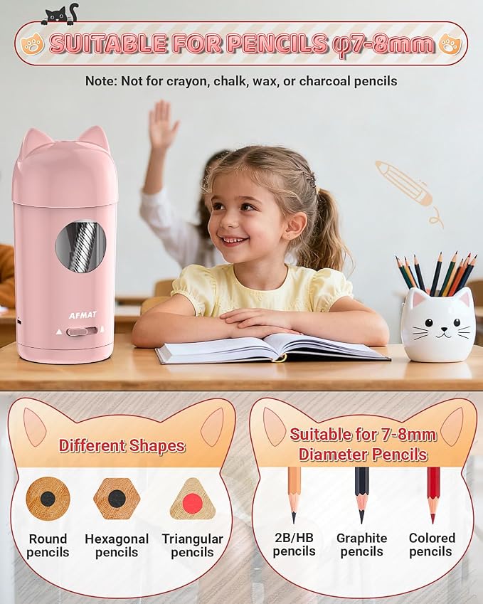 AFMAT Electric Pencil Sharpener, Pencil Sharpener - Image 3