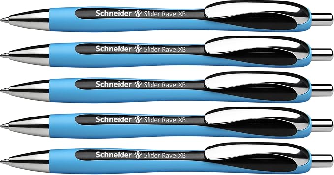 Schneider Slider Rave XB Ballpoint Pen, Refillable + Retractable, 1.4 mm by Schneider