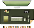 YSAGi Double-Sided Desk Pad, 35.4"x17" Leather Desk Mat, Eco Cork Desk Pad by YSAGi