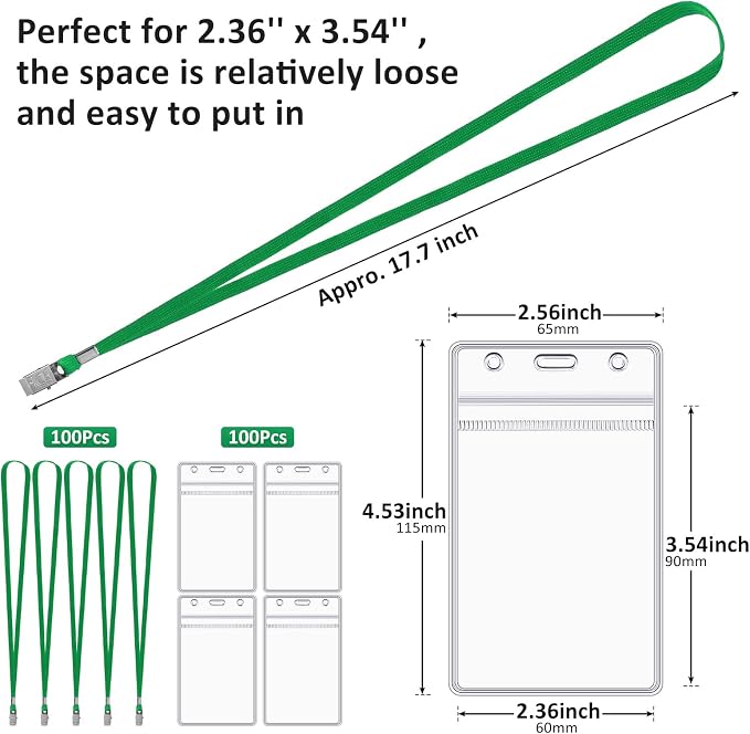 Marspark 200 Pcs ID Badge Holder - Image 2