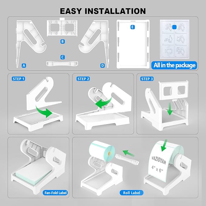 Thermal Label Holder for Rolls and Fan-Fold Labels, Sticker Roll Holder Work - Image 4