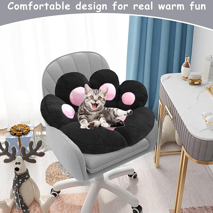 DOBUONO Cat Paw Cushion Kawaii Office Chair Cushion Comfy Plush Gaming Chair - Image 2