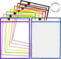 BEVTEE 8 Pcs Dry Erase Pocket Sleeves 10×14 in, Easy Inserting Paper, by BEVTEE