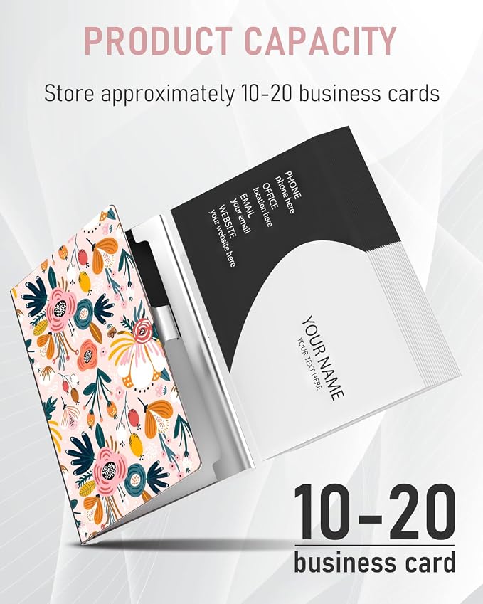 Business Card Metal Slim Organizer, Professional Stainless Steel Square Pocket - Image 2