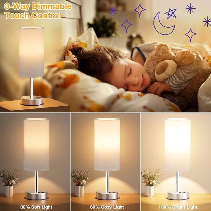 Dicoool White Touch Bedside Lamp - Image 4