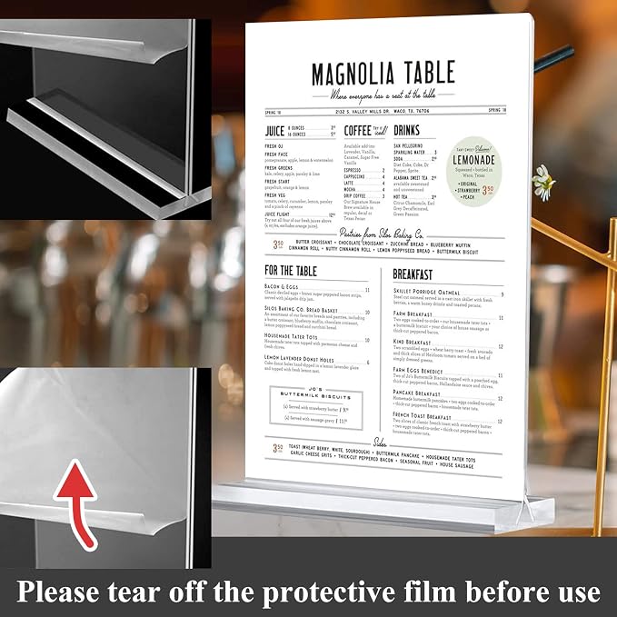 Arrobust 8.5x11 Acrylic Sign Holder 3 Pack Vertical Clear Table Menu Signs - Image 2