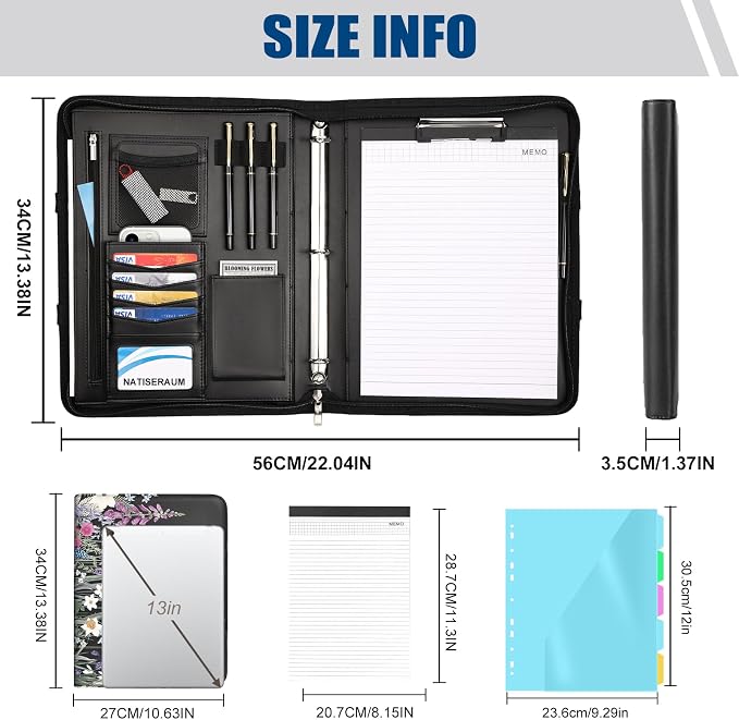 Portfolio Binder 3 Ring Includes Pen and 5 Dividers - Image 2
