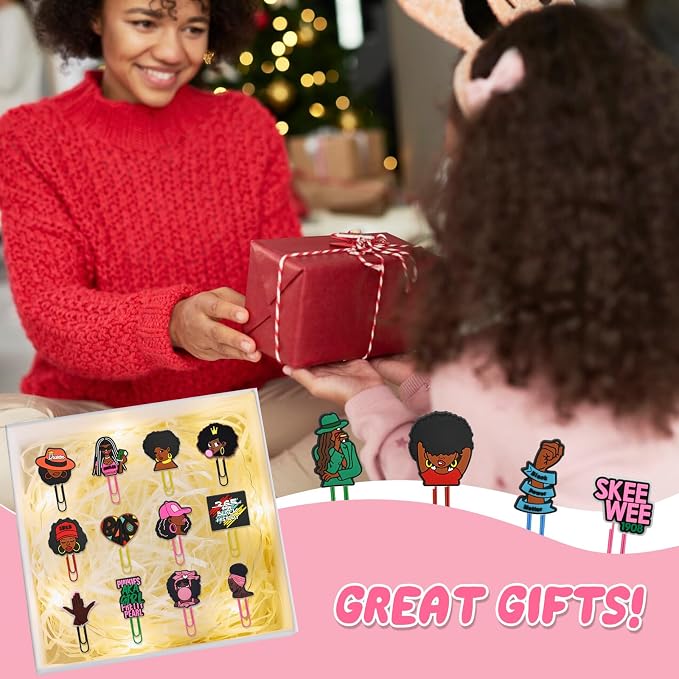 30 PCS Black Girl Paper Clips Metal Paperclip Large Size Paper Clip Cute - Image 6