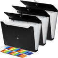 3Pcs Expanding File Folder, 13 Pockets Accordion File Holder Organizer by Nicecho