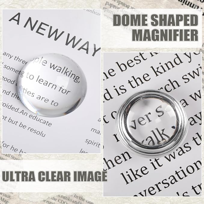 Briwooody 6 Pcs Crystal Dome Magnifier Paperweights Glass Paperweight Reading - Image 6