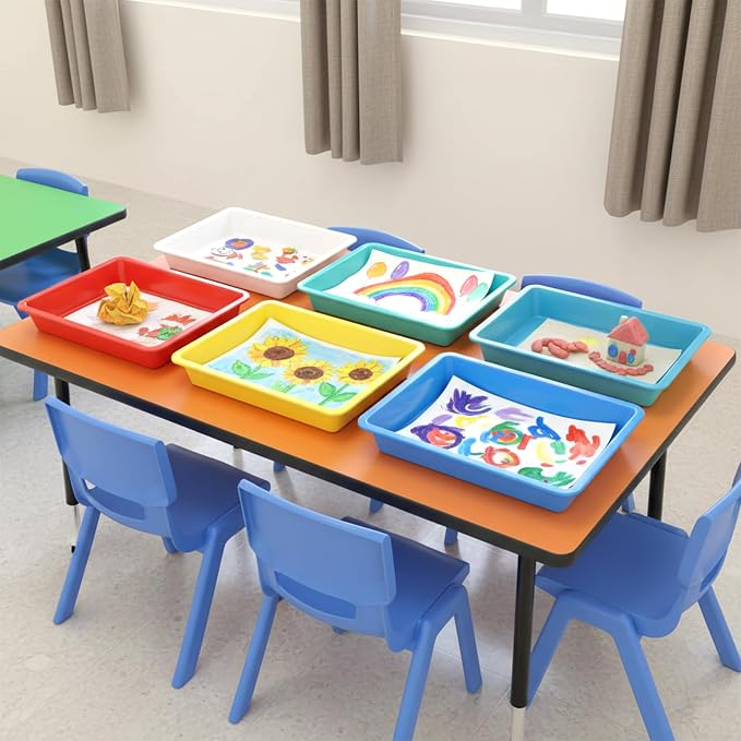12 PCS Plastic Paper Trays for Classroom, Plastic Art Trays 10.8"×8.3"×1.6" | - Image 5