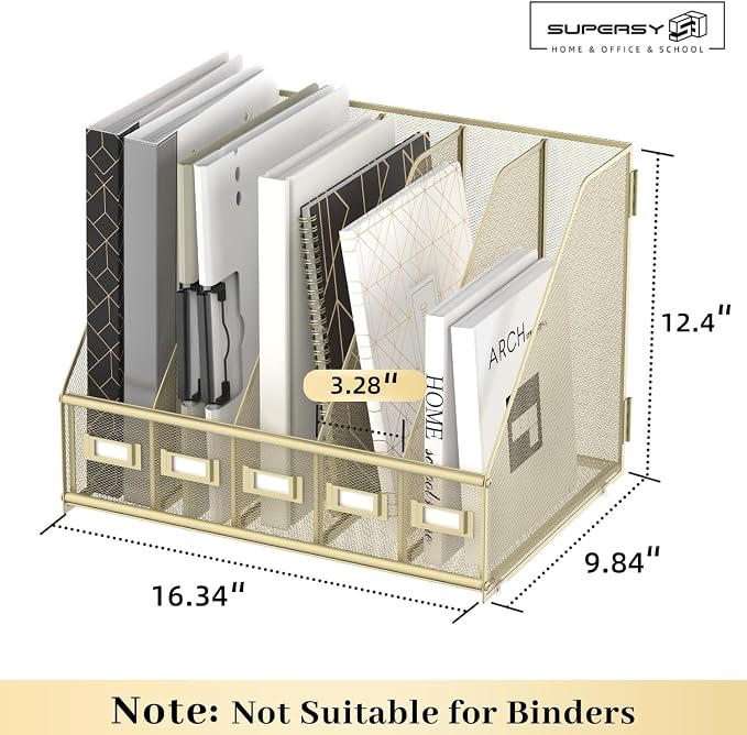 SUPEASY Desk Organizers Metal Desk Magazine File Holder - Image 3