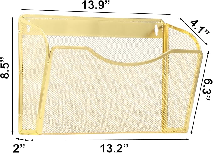 EASEPRES 3 Single Pocket Mesh Hanging File Organizer, Vertical Wall Mounted - Image 2