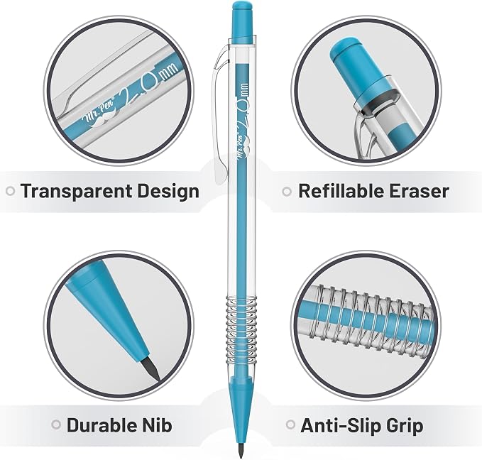 Mr. Pen- Pastel Mechanical Pencil Set, 5 Mechanical Pencils, 5 HB Lead Refills - Image 4
