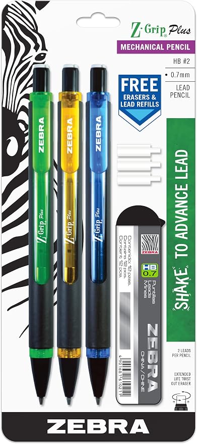 Zebra Pen Z-Grip Plus Mechanical Pencil, Smooth Writing, Latex-Free Grip by ZebraPen