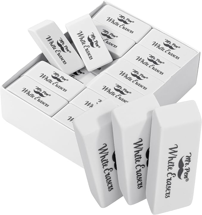 Mr. Pen- White Pencil Eraser, 36 Pack | Large Latex Free Block Erasers Bulk - Image 6