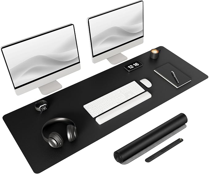 YSAGi Non-Slip Leather Desk Pad Long Size, Waterproof Laptop Computer Desk by YSAGi