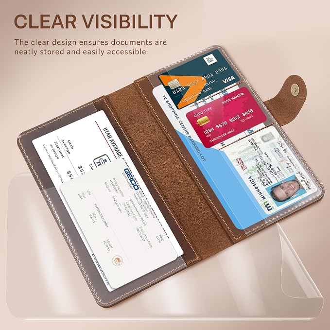 CoBak Genuine Leather Car Registration and Insurance Holder–Luxury Vehicle - Image 4