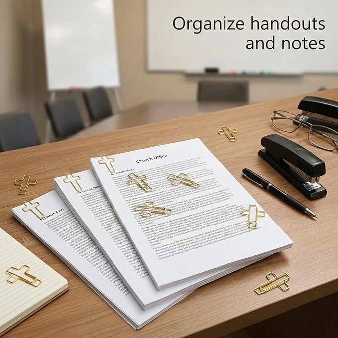 70 Pack Gold Cross Paper Clips, Decorative Paper Clips and Bookmarks - Image 5