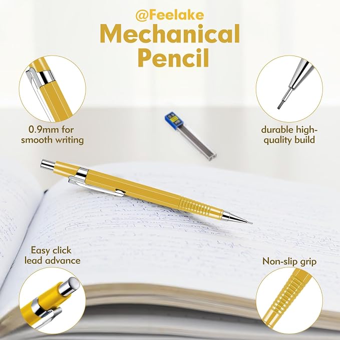 8 PCS Metal Mechanical Pencil, Durable 0.9mm Drafting Pencil, Comes - Image 4