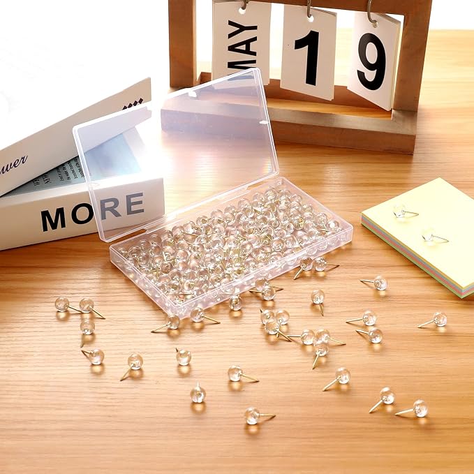 150 PCS Push Pins, Standard Plastic Thumb Tacks, Head Steel Point Thumb Tacks - Image 5