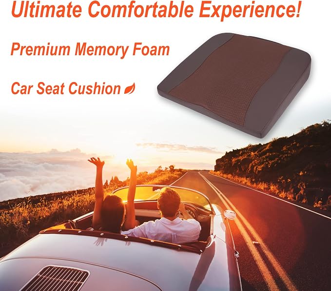 Lofty Aim Car Seat Cushion, Comfort Memory Foam Car Cushions - Image 2