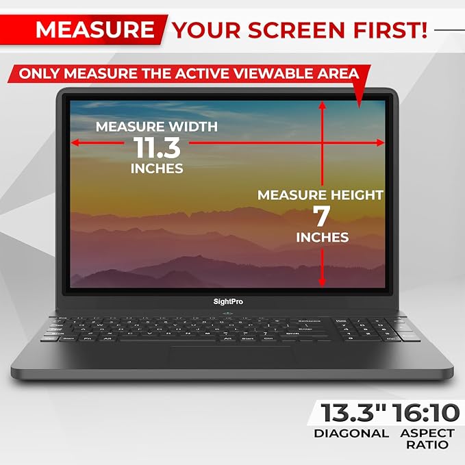 SightPro Magnetic Laptop Privacy Screen 13.3 Inch 16:10 - Image 2