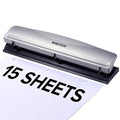 Bostitch 3 Hole Paper Punch, 15 Sheet Capacity, Metal Office Hole Puncher by BostitchOfficeProducts